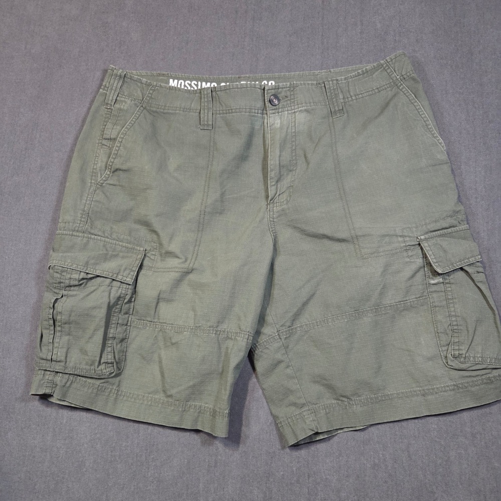 Mossimo Cargo Shorts Mens 40 Green Ripstop Cotton Utility Multi Pocket Outdoor